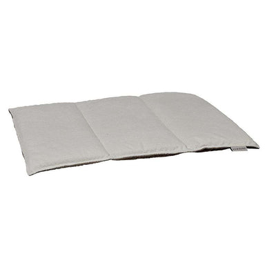 Reversible Mocha Bowsers Urban Home & Travel Mat is shown with a plush cream-colored side facing up and brown fabric visible underneath