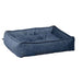 River Bowsers Sterling Lounge Dog Bed in deep navy blue has supportive bolstered edges and a padded sleeping surface for pets