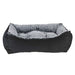 Royal Sterling Bowsers One Of A Kind Scoop Dog Bed is a dark gray bed with a textured, furry interior and thick padded sides