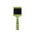 Safari Dog Flexible Slicker Brush - Medium by Coastal Pet Products is shown upright, with a clear view of the front bristle side and the green handle