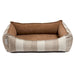 Seashell Bowsers Oslo Ortho Bed in beige and brown striped fabric with plush orthopedic padding and raised sides