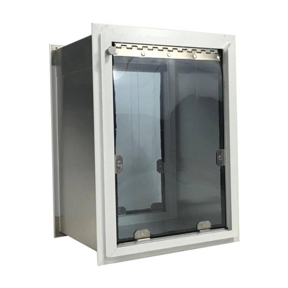 Security Boss MaxSeal PRO Pet Door for Walls - Open view showcasing the double flap mechanism