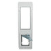 Security Boss Standard Lockable Door for Sliding Window Inserts - Front view with a single flap partially open, highlighting the flexibility and durability of the flap material