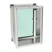 Security Boss Standard Wall Mount Pet Door fully open, showing the transparent inner flap and a view through the opening