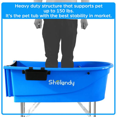 Shelandy 45" Pet Grooming Bathtub Heavy-Duty Dog Wash Station