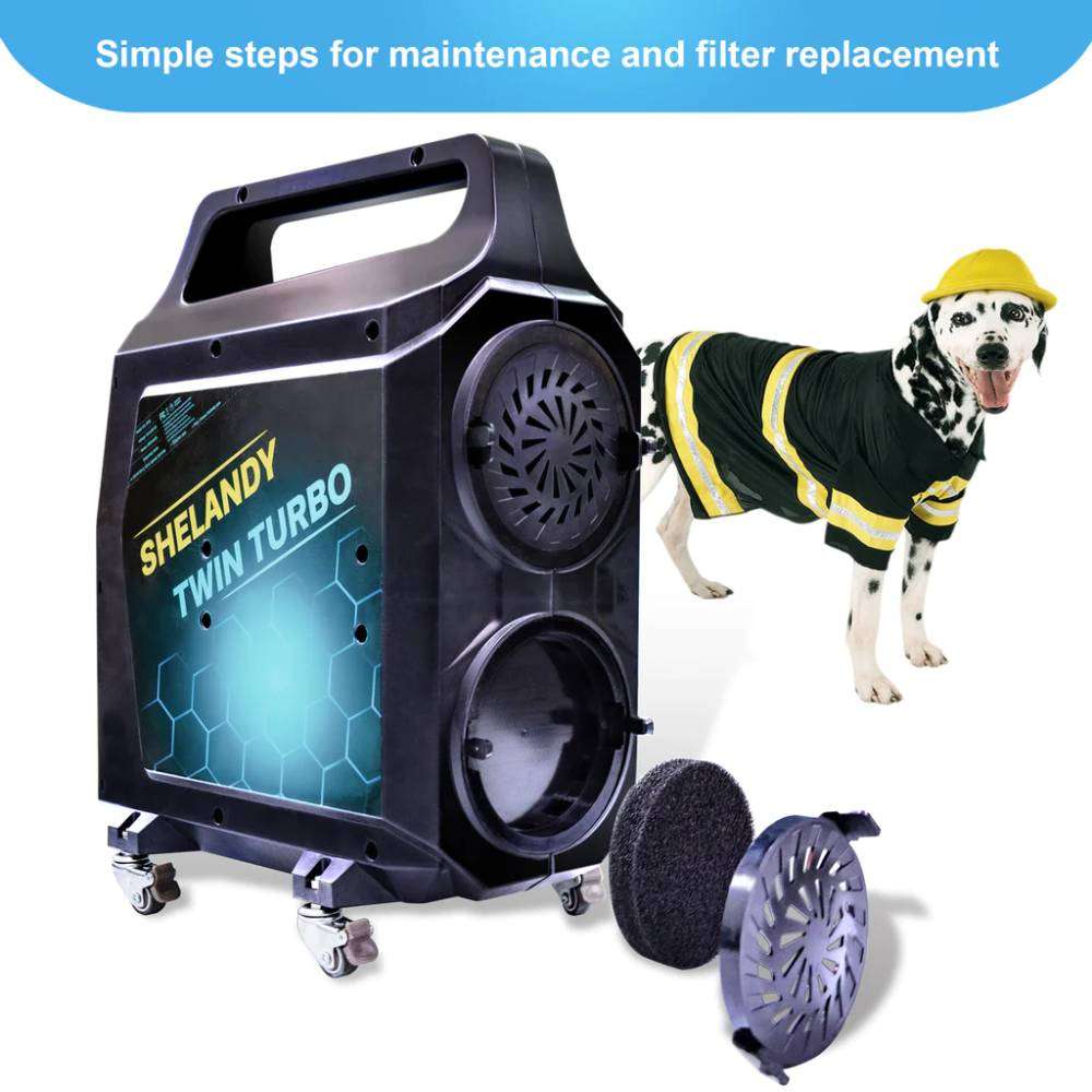 Shelandy Twin Turbo Pet Grooming Dryer Easy Maintenance