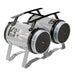 Silver K-9 III Dog Dryer has dual rear filters, black carrying handles, and a compact cylindrical design for high-velocity drying