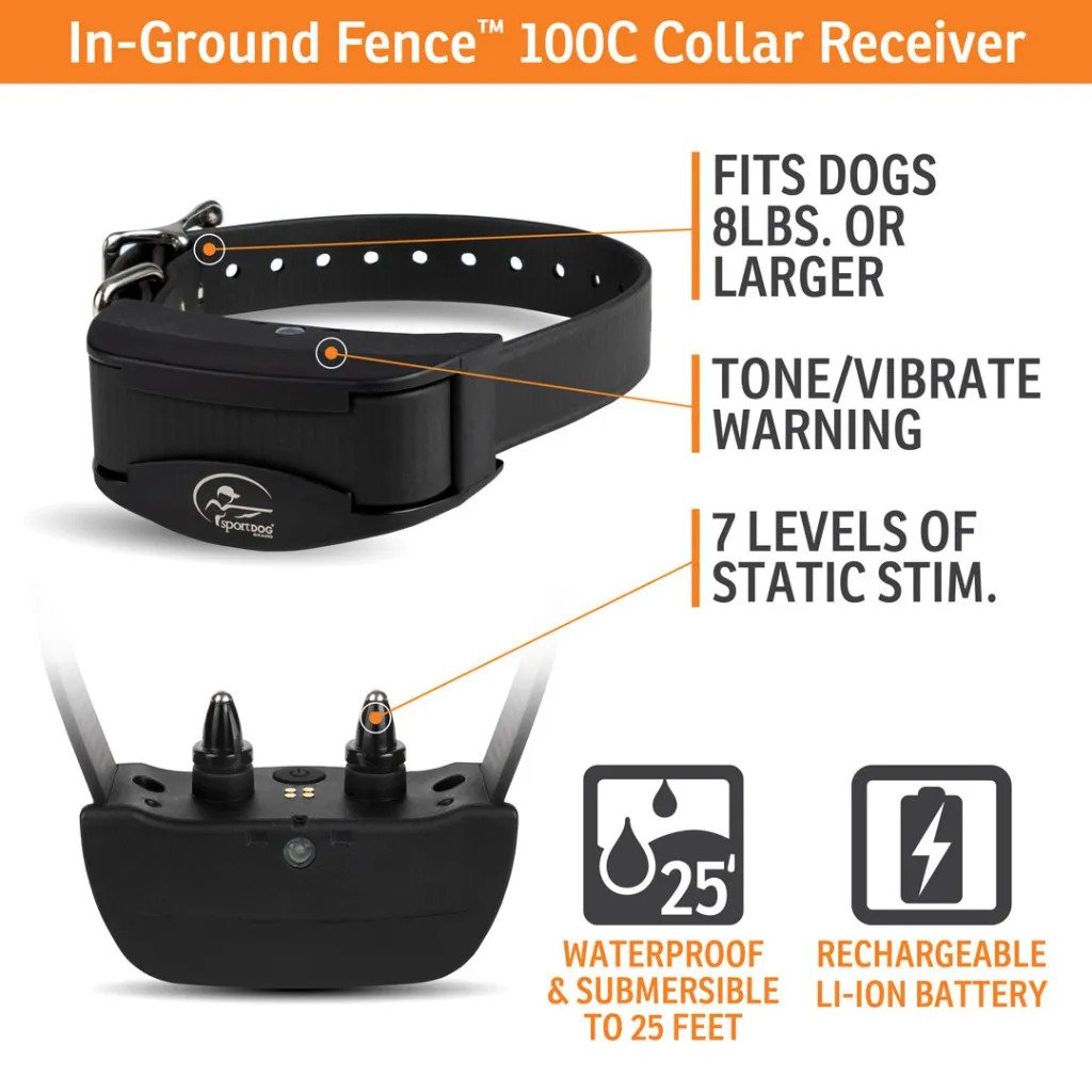 SportDOG Rechargeable In-Ground Fence System Collar Receiver Features