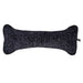 Stardust Bowsers Bumper Bone Pillow charcoal textured bone dog toy displayed horizontally with a woven fabric finish