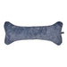 Stormberry Bowsers Bumper Bone Pillow blue fuzzy bone-shaped dog toy displayed horizontally with a velvety texture