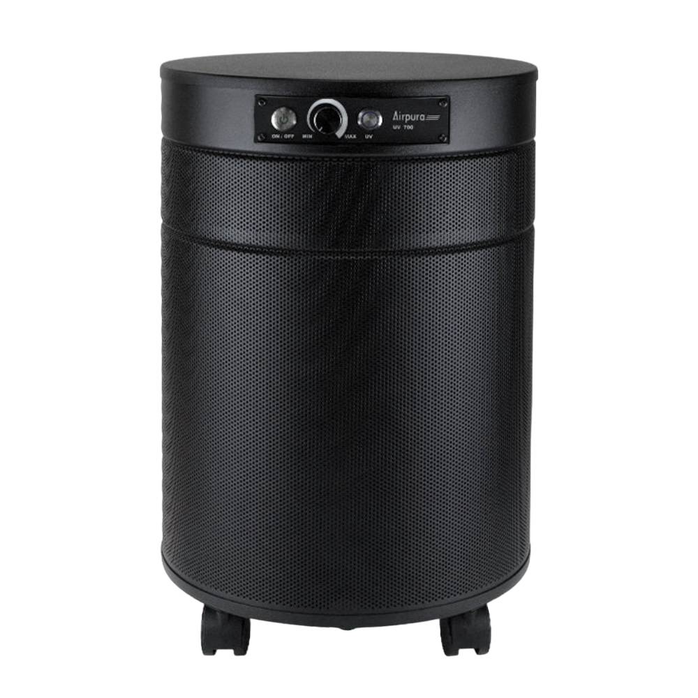 The Airpura UV700 - Germs and Mold Air Purifier is also available in a sleek black finish, providing a stylish alternative for home air purification