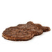 The Curve Brown Paw PupRug Faux Fur Orthopedic Dog Bed is displayed without a dog, showcasing its rich brown faux fur texture