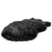 The Curve Midnight Black Paw PupRug Faux Fur Orthopedic Dog Bed is shown without a dog, highlighting its luxurious black faux fur texture