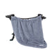 The Hello Doggie Big Baby Dog Blanket in alloy is shown hanging on a stand supported by four dog-shaped legs