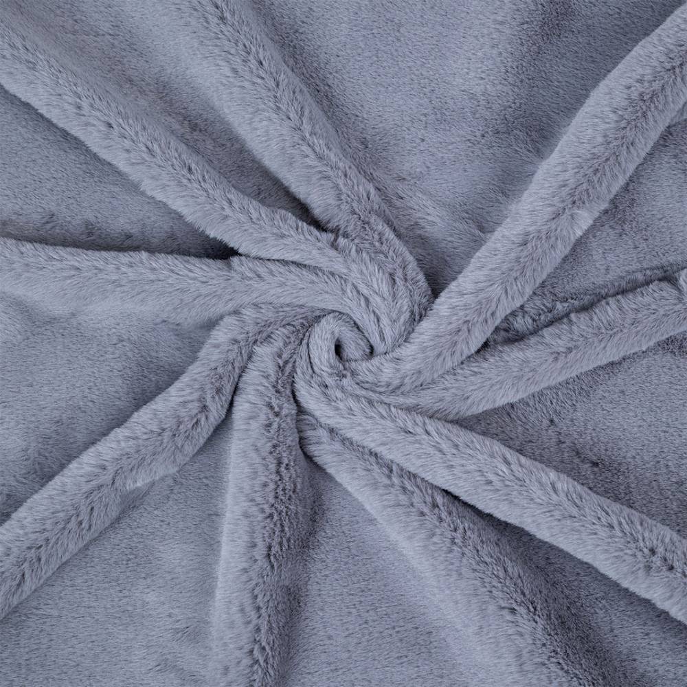 The Hello Doggie Big Baby Dog Blanket in alloy is shown in a close-up shot, highlighting its soft and plush grey texture
