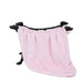 The Hello Doggie Big Baby Dog Blanket in ice pink is neatly displayed on a stand with four dog-shaped legs, highlighting its light pink hue