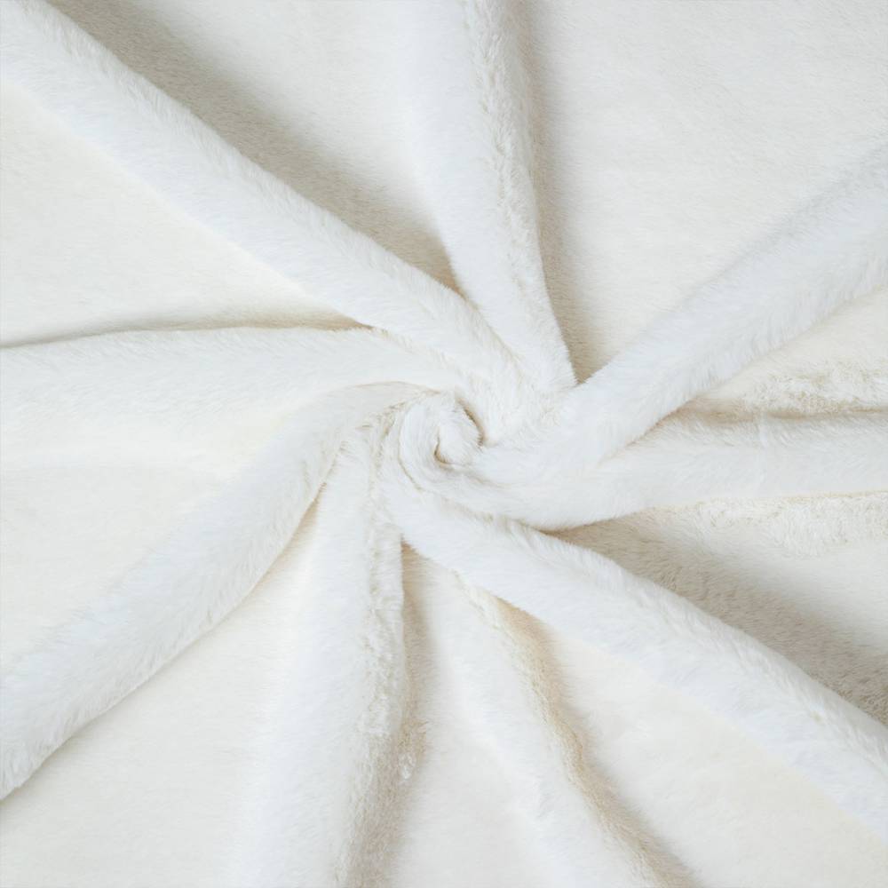 The Hello Doggie Big Baby Dog Blanket in natural is depicted in a close-up view, showcasing its soft, cream-colored fur