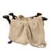 The Hello Doggie Big Baby Dog Blanket in truffle is displayed draped over a stand with four dog-shaped legs