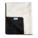 The Paw PupProtector™ Short Fur Waterproof Throw Blanket - Polar White is shown folded with the paw.com label visible