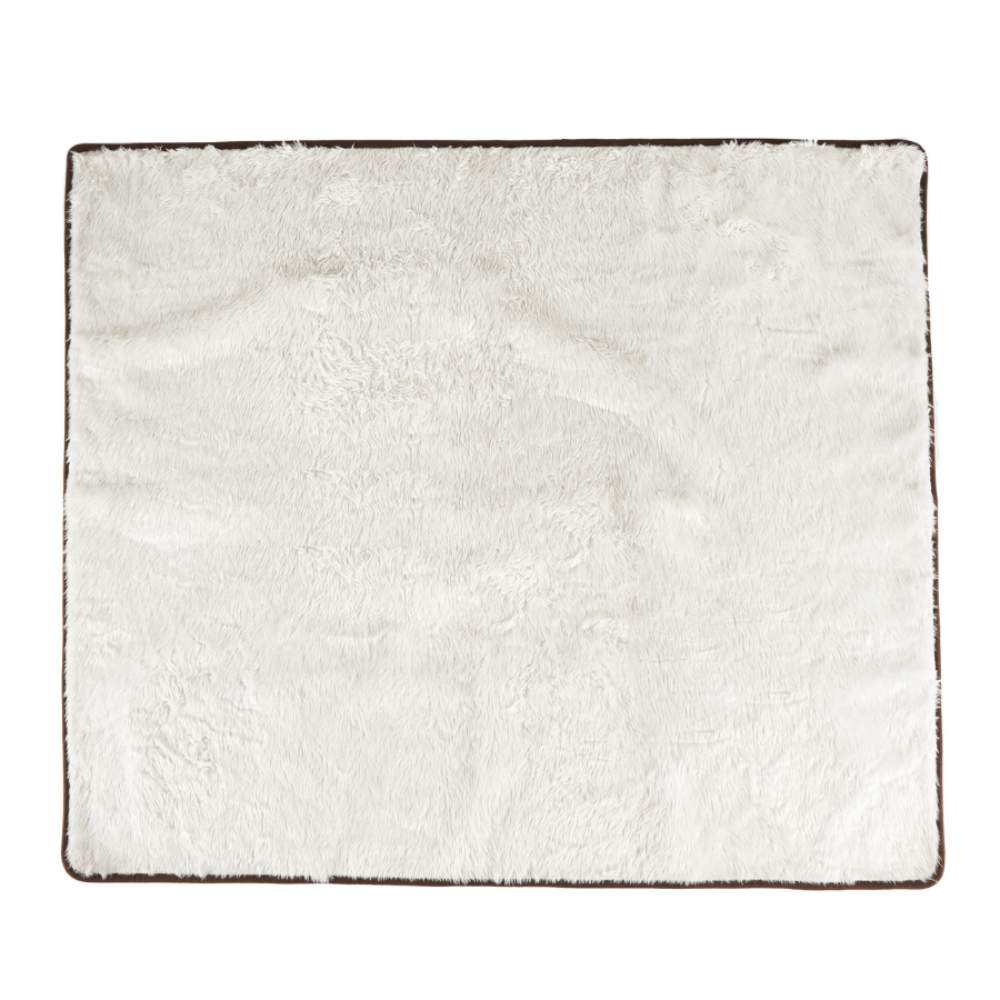 The Paw PupProtector™ Short Fur Waterproof Throw Blanket - Polar White is shown in a full view with no pets