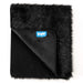 The Paw PupProtector™ Waterproof Throw Blanket - Midnight Black is displayed folded, showing its soft texture and label