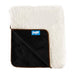 The Paw PupProtector™ Waterproof Throw Blanket - Polar White is shown with its black waterproof backing exposed