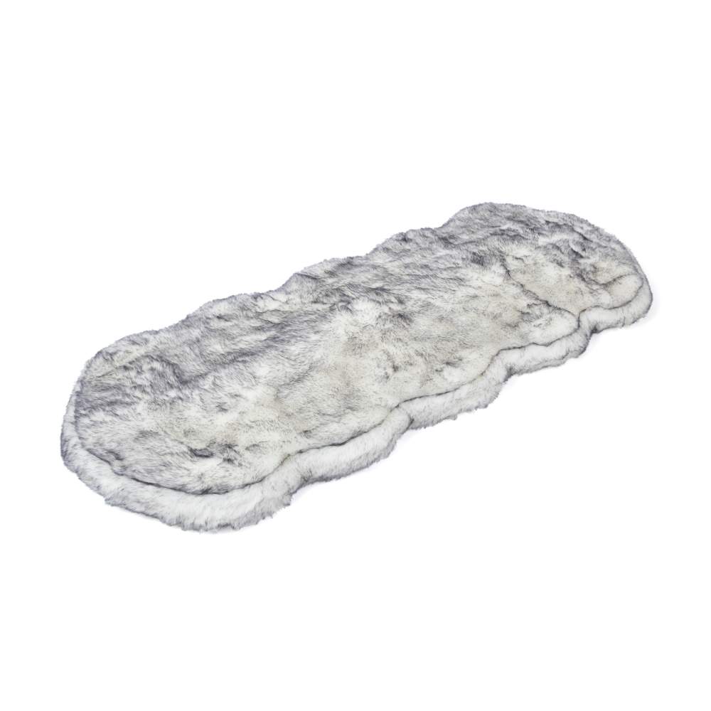 The Paw PupRug™ Runner Faux Fur Memory Foam Dog Bed Ultra Plush Arctic Fox displayed on its own, showing its plush texture and unique design