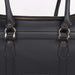 The detailed shot of the Hello Doggie Grand Voyager Dog Carrier showcases its sturdy, gold-tone hardware on the handles and reinforced stitching
