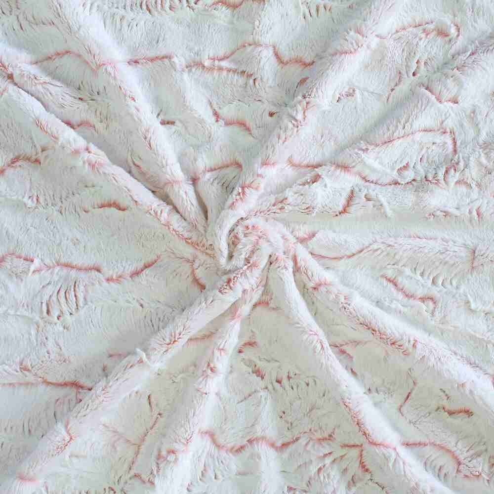 The image features a detailed view of the Hello Doggie Whisper Dog Blanket in peach color, showcasing its elegant pattern and soft material