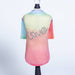 The image features the Hello Doggie Love Dog Sweater on a mannequin, highlighting its rainbow colors and beaded love detail