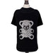 The image shows a black Hello Doggie Teddy Bear Dog Tee adorned with a sparkling teddy bear design made of rhinestones on the back