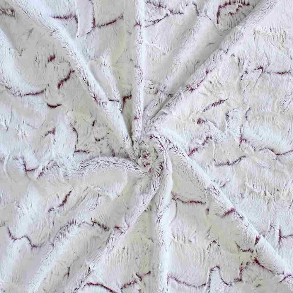 The image shows a close-up of the Hello Doggie Whisper Dog Blanket in merlot color, highlighting its rich color and intricate design