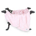 The image shows the Hello Doggie Bella Dog Blanket in baby pink, charmingly arranged on a stand with dog-shaped legs