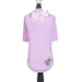 The pink Hello Doggie Baby Bear Dog Tee features a light pink bow at the neck and a small teddy bear patch at the bottom