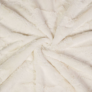 The swatch image presents the ivory variant of the blanket, emphasizing the thick, plush material characteristic of the Hello Doggie Romantic Dog Blanket