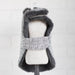 This image displays the side view of the Hello Doggie Zha Zha Dog Coat in alloy gray, showcasing its secure Velcro closure and comfortable fit