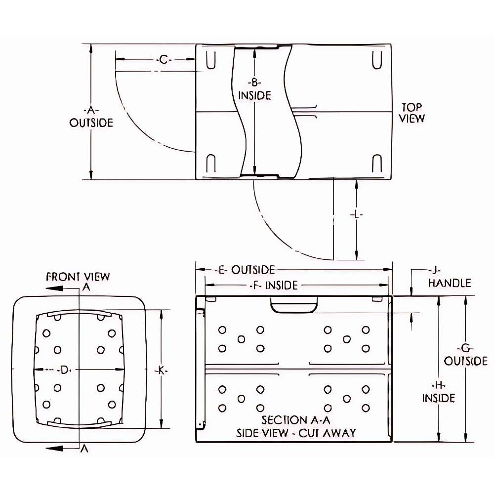 Top view diagram of the Dakota 283 T1 Low Profile Dog Kennel shows the interior space, door placement, and ventilation holes