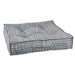Tribeca Bowsers Piazza Dog Bed in gray crosshatch patterned fabric provides a modern look with plush padded comfort