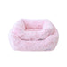 Two Hello Doggie Bella Dog Beds in baby pink, showcasing small and large sizes, stacked together