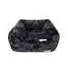 Two Hello Doggie Bella Dog Beds in black, showcasing small and large sizes, stacked together