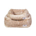 Two beige Hello Doggie Cashmere Dog Beds stacked together, showcasing a soft, fur-like texture and luxurious design