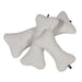 Vanilla Bowsers Bumper Bone Pillow creamy white plush bone dog toys stacked together with a soft fluffy texture