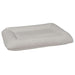 Vanilla Bowsers Hugo Futon Dog Bed features a light cream fabric with a cozy rectangular shape and raised cushioned sides