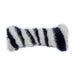 White Bengal Bowsers Bumper Bone Pillow black-and-white striped faux fur bone-shaped dog toy displayed horizontally