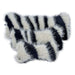 White Bengal Bowsers Bumper Bone Pillow black-and-white striped plush bone dog pillows shown together in multiple sizes