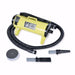 Yellow K-9 II Dog Dryer comes with a coiled hose and multiple nozzle attachments for quick and effective pet drying