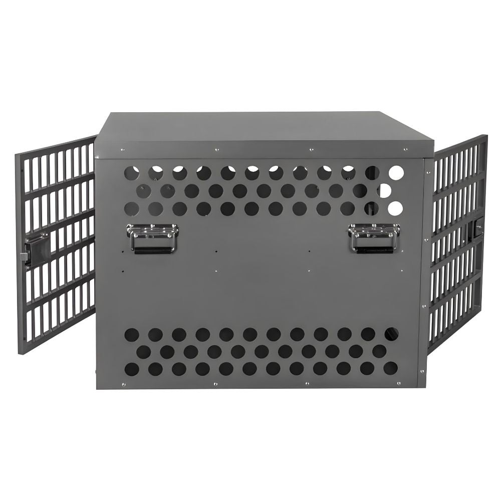 Zinger Heavy Duty Aluminum Cage Dog Crate Front Back Entry