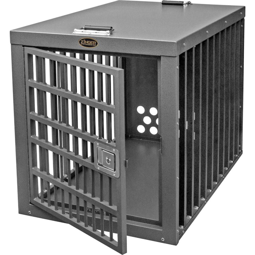 Zinger Heavy Duty Aluminum Cage Dog Crate Front Entry
