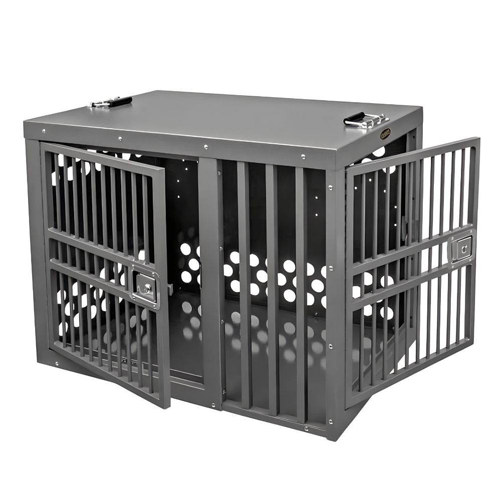 Zinger Heavy Duty Aluminum Cage Dog Crate Front Side Entry