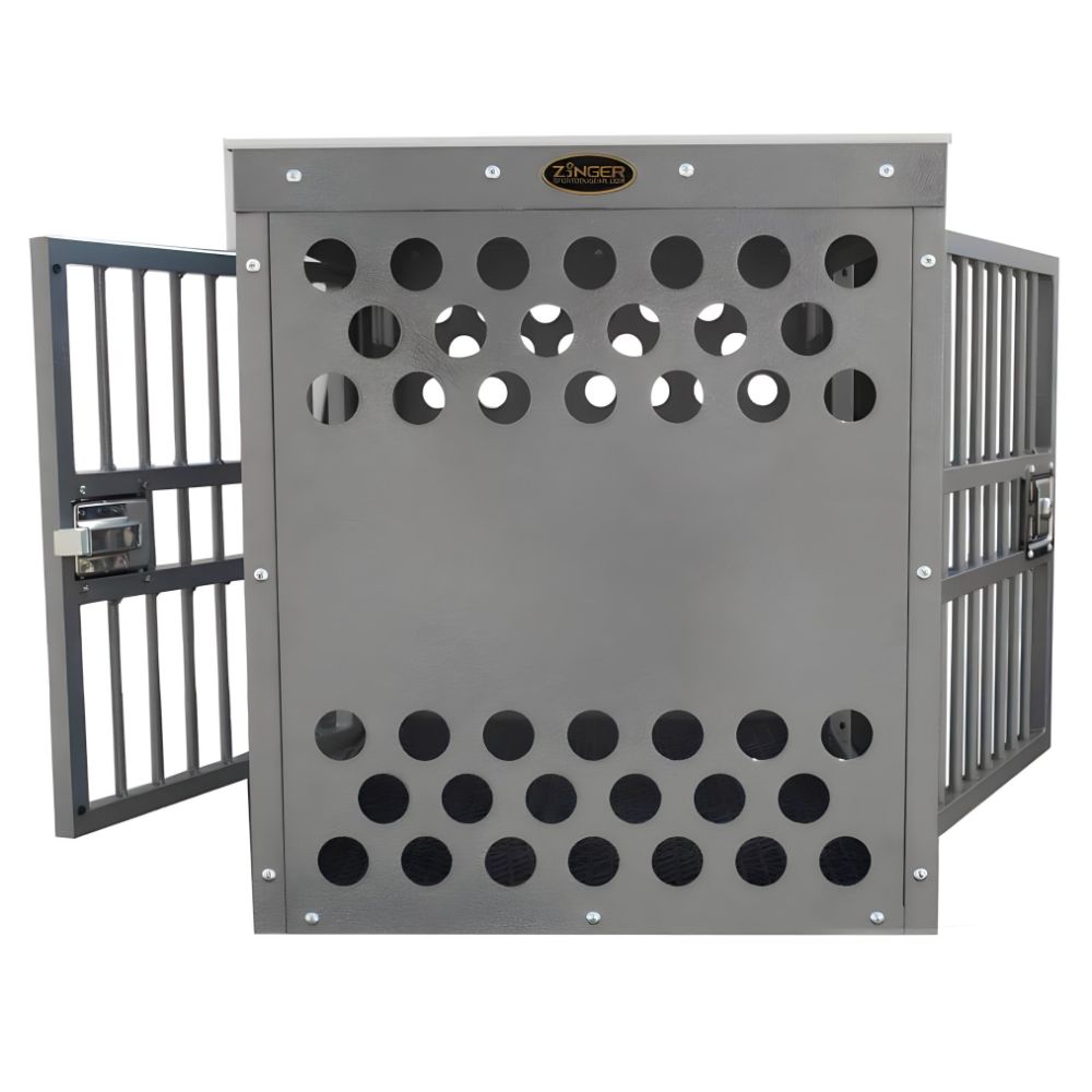 Zinger Heavy Duty Aluminum Cage Dog Crate Side Side Entry